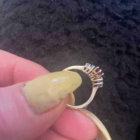 Marquis Ruby Flanked by diamonds ring - Picture 11 of 15